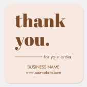 Beruflicher Kunde für Ihr Unternehmen Vielen Dank Quadratischer Aufkleber (Vorderseite)