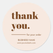 Beruflicher Kunde für Ihr Unternehmen Vielen Dank Runder Aufkleber (Vorderseite)