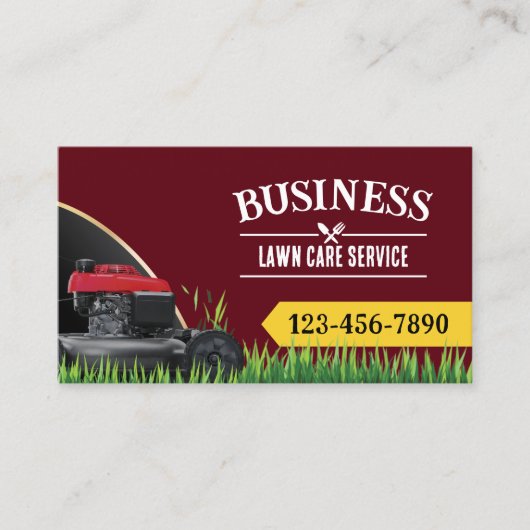 Beruflicher Landschaftsschutz und Rasenpflege Rote Visitenkarte (Vorderseite)
