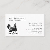 Beruflicher landwirtschaftlicher Betrieb Frischeie Visitenkarte (Rückseite)