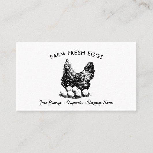 Beruflicher landwirtschaftlicher Betrieb Frischeie Visitenkarte (Vorderseite)