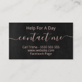 Beruflicher Lässiger Assistent Visitenkarte (Rückseite)