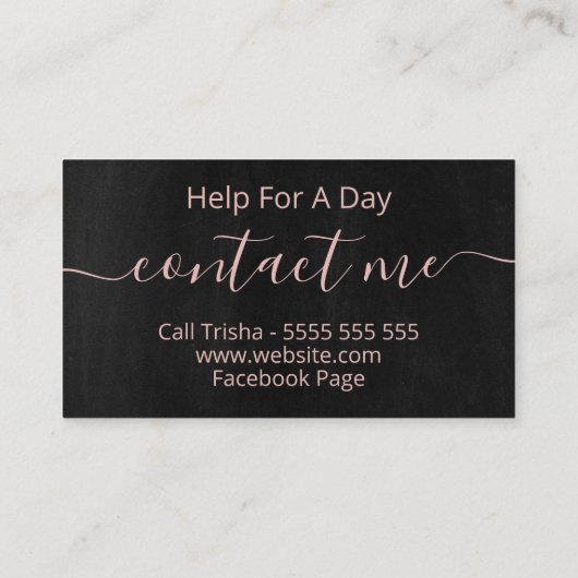 Beruflicher Lässiger Assistent Visitenkarte (Rückseite)