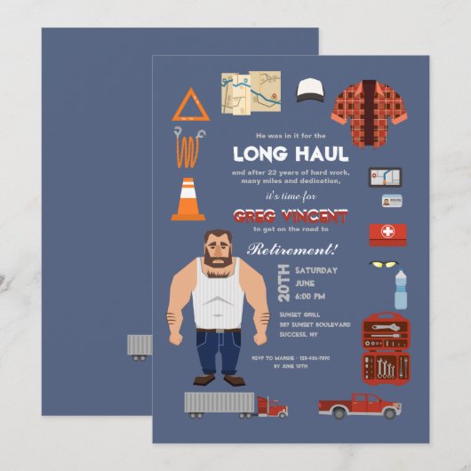 Beruflicher Lastkraftwagen Einladung (Vorne/Hinten)