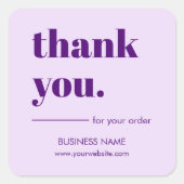 Beruflicher Lavender Business-Kunde Vielen Dank Quadratischer Aufkleber (Vorderseite)