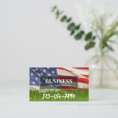 Beruflicher Lawn & Landscaping Service US-Flagge Visitenkarte (Stehend Vorderseite)