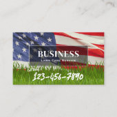 Beruflicher Lawn & Landscaping Service US-Flagge Visitenkarte (Vorderseite)
