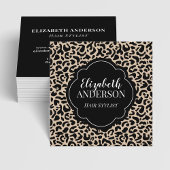 Beruflicher Leopard Print Hair Stylist Quadratische Visitenkarte