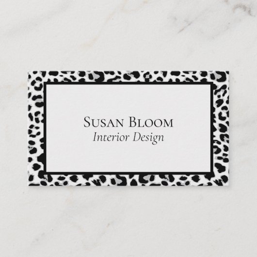 Beruflicher Leopard Schwarz und Grau drucken Visitenkarte (Vorderseite)
