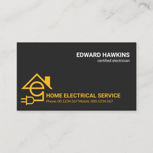 Beruflicher Letter E Electrical Zuhause Power Plug Visitenkarte (Vorderseite)