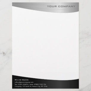 Beruflicher Letterhead aus schwarzem Edelstahl Briefbogen