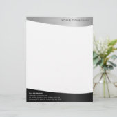 Beruflicher Letterhead aus schwarzem Edelstahl Briefbogen (Stehend Vorderseite)