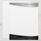 Beruflicher Letterhead aus schwarzem Edelstahl Briefbogen (Vorne/Hinten)