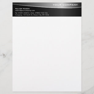 Beruflicher Letterhead aus schwarzem Stahl v2 Briefkopf