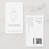 Beruflicher Letterpress floral monogramm Qr Visitenkarte (Vorne/Hinten)