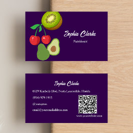 Beruflicher Lila Ernährungsdiätetiker QR-Code Visitenkarte