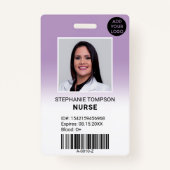 Beruflicher lila Logo-Code für das Foto Ausweis (Vorderseite)