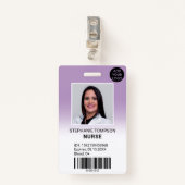 Beruflicher lila Logo-Code für das Foto Ausweis (Vorderseite mit Klammer)