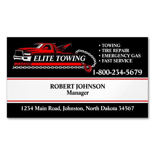 Beruflicher LKW-Dienst Magnetische Visitenkarte (Vorderseite)