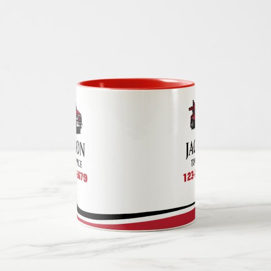 Beruflicher LKW-Dienst Zweifarbige Tasse (Mittel)