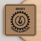 Beruflicher LKW Hook Brown & Black Quadratische Visitenkarte