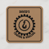 Beruflicher LKW Hook Brown & Black Quadratische Visitenkarte (Vorderseite)