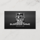Beruflicher Lkw Semi Truck Black Metal Visitenkarte (Vorderseite)