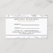 Beruflicher Luxe Minimalistischer Marmor Visitenkarte (Rückseite)