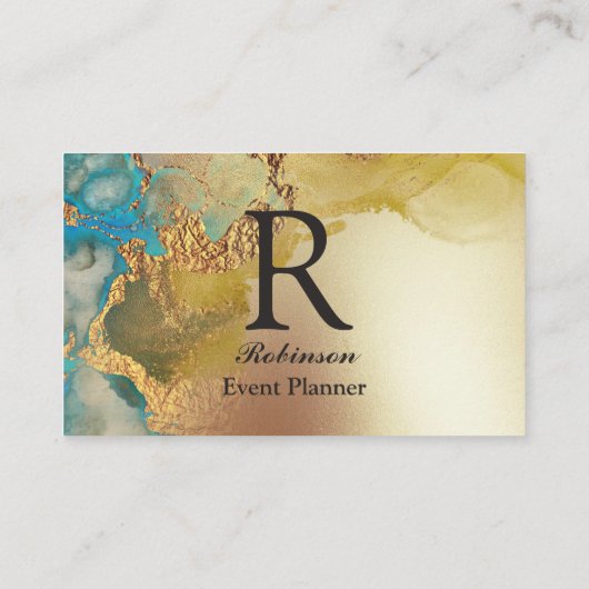 Beruflicher Luxus Custom Blue Gold Visitenkarte (Rückseite)