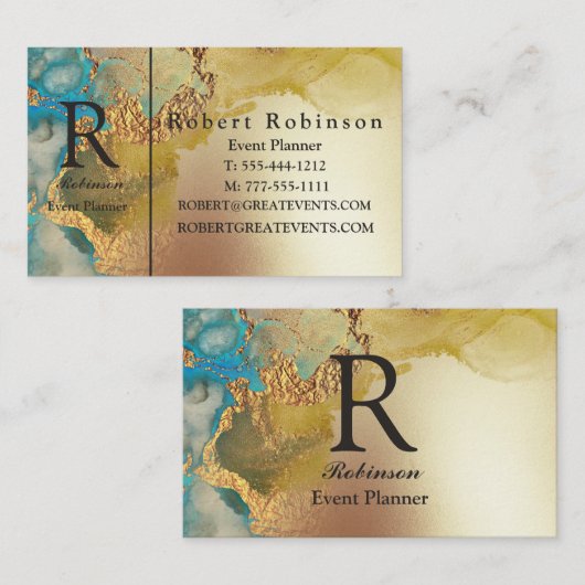 Beruflicher Luxus Custom Blue Gold Visitenkarte (Vorne/Hinten)