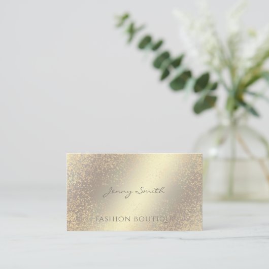 Beruflicher Luxus golden/bronze Konfetti Visitenkarte (Stehend Vorderseite)
