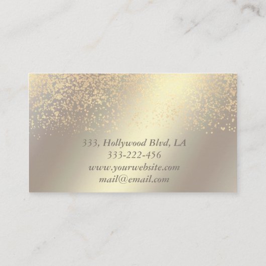 Beruflicher Luxus golden/bronze Konfetti Visitenkarte (Rückseite)