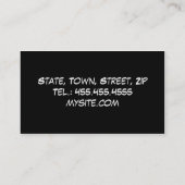 Beruflicher Make-upkünstler, Visitenkarte (Rückseite)