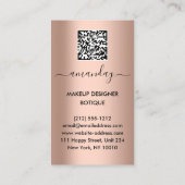 Beruflicher Makeup Body Lipstick QR-Code RoseGold Visitenkarte (Rückseite)