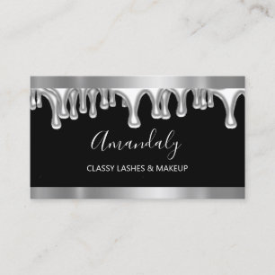 Beruflicher Makeup-Künstler Grau Silver Eyelash Visitenkarte