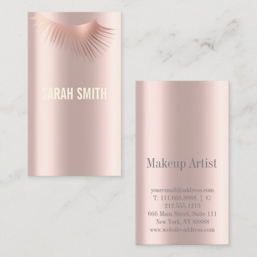 Beruflicher Makeup-Künstler und Augenwischexperte Visitenkarte (Vorne/Hinten)