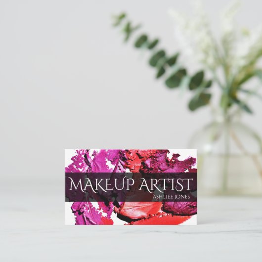 Beruflicher Makeup-Künstler Visitenkarte (Stehend Vorderseite)