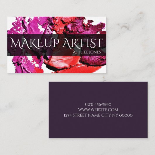 Beruflicher Makeup-Künstler Visitenkarte (Vorne/Hinten)