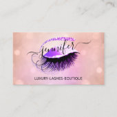 Beruflicher Makeup Lash QR Code Rosa Logo Lila Visitenkarte (Vorderseite)