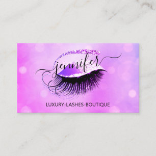 Beruflicher Makeup-QR-Code Augen rosa Glitzer Visitenkarte