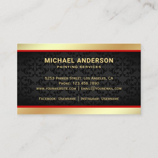 Beruflicher Maldienst Pinselstrich Visitenkarte (Rückseite)