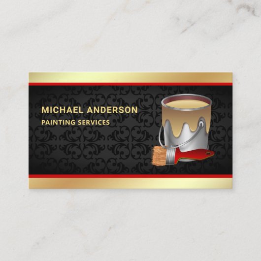 Beruflicher Maldienst Pinselstrich Visitenkarte (Vorderseite)