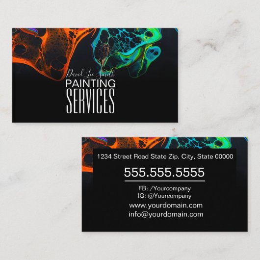 Beruflicher Maldienst Visitenkarte (Vorne/Hinten)