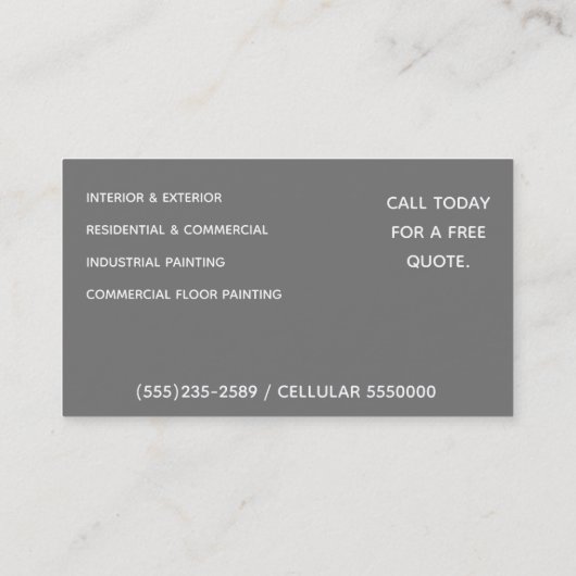 Beruflicher Malerservice Visitenkarte (Rückseite)