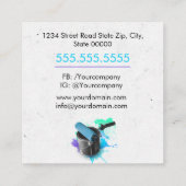 Beruflicher Malservice Quadratische Visitenkarte (Rückseite)