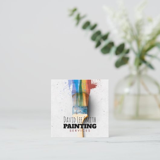 Beruflicher Malservice Quadratische Visitenkarte (Stehend Vorderseite)