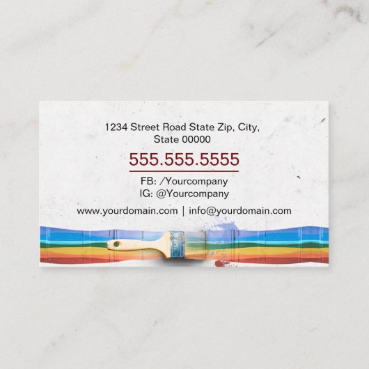 Beruflicher Malservice Visitenkarte (Rückseite)