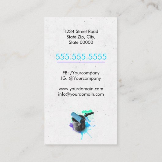 Beruflicher Malservice Visitenkarte (Rückseite)