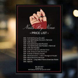 Beruflicher Maniküre Nail Salon Service Price Poster