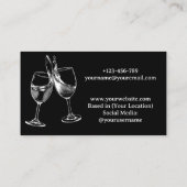 Beruflicher männlicher Barkeeper Schwarz/Weiß Visitenkarte (Rückseite)
